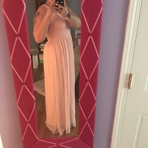 BLUSH PINK FLOOR LENGTH FORMAL DRESS